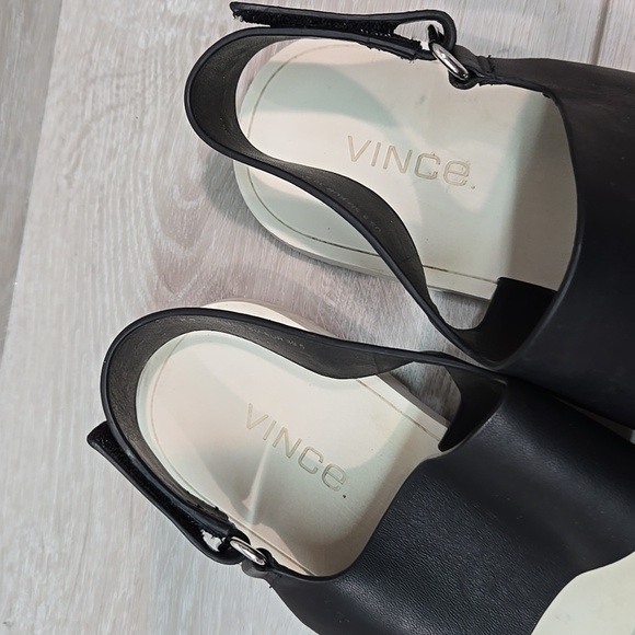 Vince Women Soutce Slingback Ankle Leather Sandals Slide shoes sz 8.5 - Picture 6 of 12